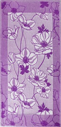 Полотенце пестротканое 30х70 Цветы 3917 (фиолетовый)